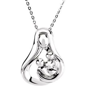 Sterling Silver 3 Child Mother's Embrace 18" Necklace