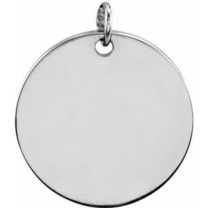 Sterling Silver 19 mm Round Disc Pendant