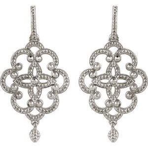 Sterling Silver & 14K White Granulated Earring-Each