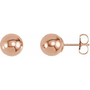Ball Earrings with Bright Finish