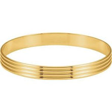 Load image into Gallery viewer, 14K Yellow 8 mm Grooved Bangle Bracelet
