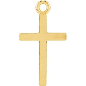 14K Yellow Cross Charm