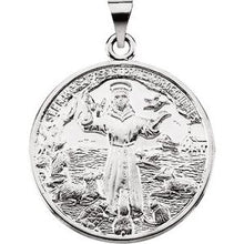Load image into Gallery viewer, Sterling Silver 26 mm St. Francis of Assisi Medal
