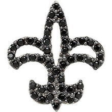 Load image into Gallery viewer, Sterling Silver Black Spinel Fleur-De-Lis Pendant
