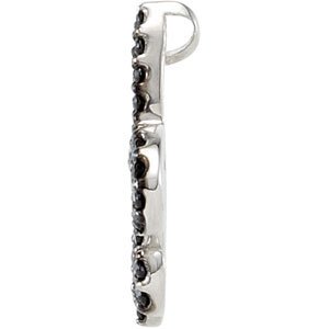 Black Spinel Fleur-de-lis Necklace or Pendant