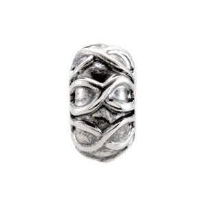 Sterling Silver 11.25x6.5 mm Decorative Bead