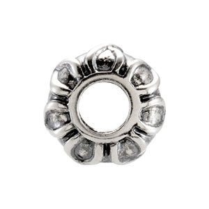 Sterling Silver 11.25x6.5 mm Decorative Bead