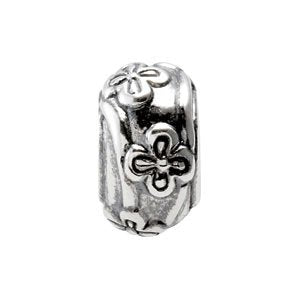 Sterling Silver 11x6.25 mm Floral-Inspired Bead