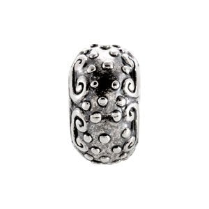 Sterling Silver 10x5.75 mm Decorative Bead