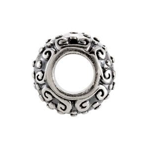 Sterling Silver 10x5.75 mm Decorative Bead