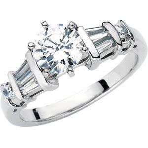 Sterling Silver Cubic Zirconia Engagement Ring