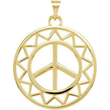 Load image into Gallery viewer, Sun Shaped Peace Sign Pendant
