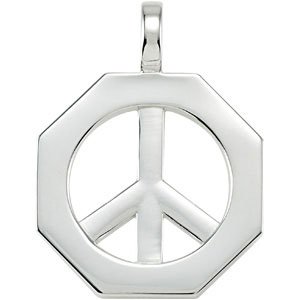Octagon Shaped Peace Sign Pendant