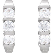 Load image into Gallery viewer, 14K White 1 1/2 CTW Diamond J-Hoop Earrings
