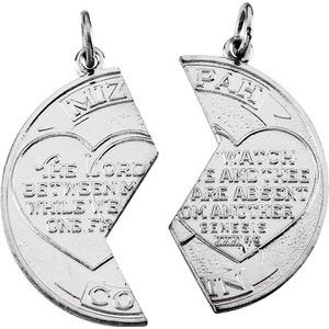 Sterling Silver Miz Pah Coin Left Pendant