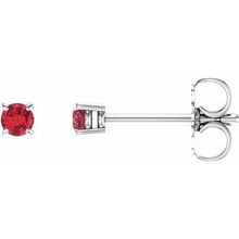 Load image into Gallery viewer, 14K White 2.5 mm Round Chatham¬Æ Created Ruby Earrings
