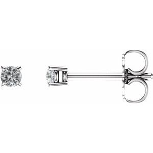 14K White 2.5 mm Round Sapphire Earrings