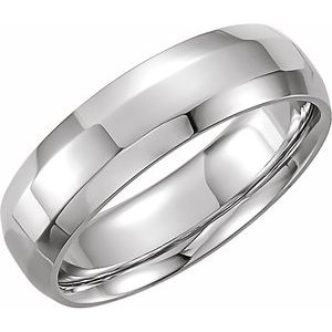 Sterling Silver 4 mm Beveled-Edge Comfort-Fit Band Size 9