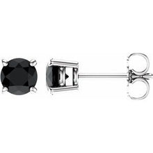Load image into Gallery viewer, 14K White 5 mm Round Onyx Earrings
