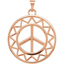 Load image into Gallery viewer, Sun Shaped Peace Sign Pendant
