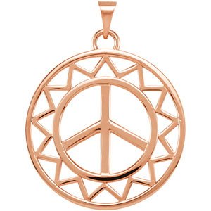 Sun Shaped Peace Sign Pendant