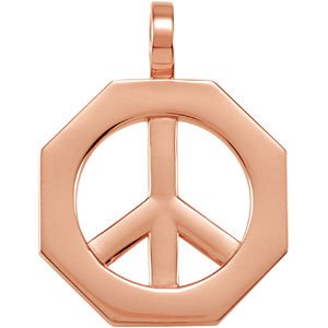 Octagon Shaped Peace Sign Pendant
