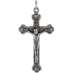 Sterling Silver 41.5x22.7 mm Crucifix Pendant