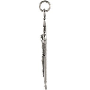 Sterling Silver 41.5x22.7 mm Crucifix Pendant