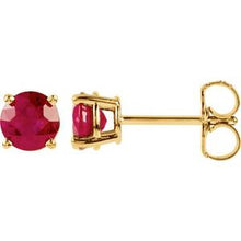 Load image into Gallery viewer, 14K Yellow 5 mm Round Ruby Earrings
