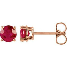 Load image into Gallery viewer, 14K Rose Ruby Earrings
