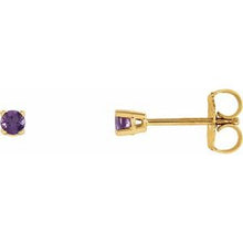 Load image into Gallery viewer, 14K Yellow 2.5 mm Round Amethyst Earrings
