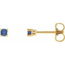 Load image into Gallery viewer, 14K Yellow 2.5 mm Round Blue Tanzanite Earrings
