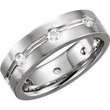 Load image into Gallery viewer, 14K White 6 mm 1/2 CTW Diamond Grooved Band Size 11
