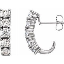 Load image into Gallery viewer, 14K White Five-Stone J-Hoop Earring Mounting
