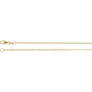 Sterling Silver 18K Yellow Gold Plated 1.5 mm Adjustable Rolo 18-20" Chain