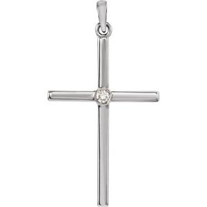 14K White Citrine Cross 22.8x11.3 mm Pendant