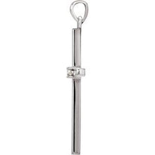 Load image into Gallery viewer, Sterling Silver 30.4x16.3 mm .03 CT Diamond Cross Pendant
