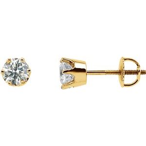 Round 6-Prong Stud Earrings