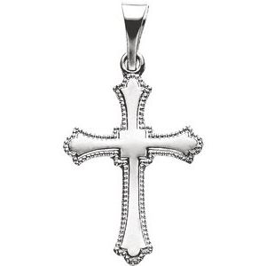 Platinum 15x11 mm Cross Pendant