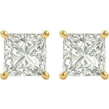 Load image into Gallery viewer, 14K Yellow 6.5 mm Square Forever One‚Ñ¢ Moissanite Earrings
