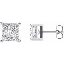 Load image into Gallery viewer, 14K White 6.5 mm Square Forever One‚Ñ¢ Moissanite Earrings
