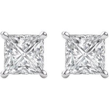 Load image into Gallery viewer, 14K White 6.5 mm Square Forever One‚Ñ¢ Moissanite Earrings
