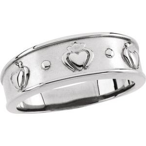 Sterling Silver 8.25 mm Claddagh Ring Size 11