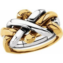 Charger l'image dans la galerie, Bague puzzle 4 pièces jaune 18K et platine 12,5 mm
