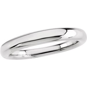 Sterling Silver 3.5 mm Tapered Half Round Comfort-Fit Band Size 6