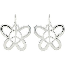 Charger l&#39;image dans la galerie, Butterfly Shaped Peace Sign Earrings
