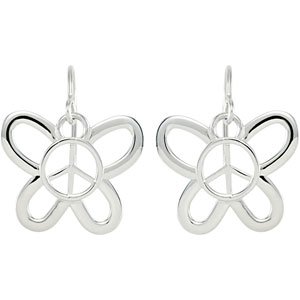 Butterfly Shaped Peace Sign Earrings