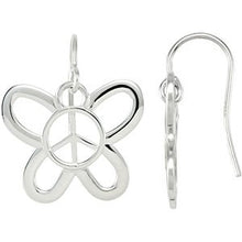 Charger l&#39;image dans la galerie, Butterfly Shaped Peace Sign Earrings
