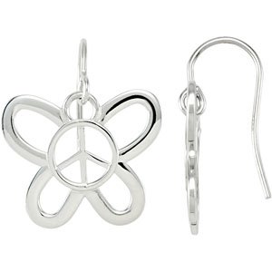 Butterfly Shaped Peace Sign Earrings