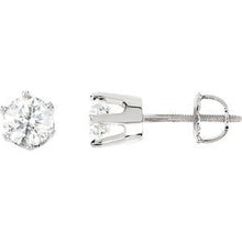 Load image into Gallery viewer, 14K White 1 1/2 CTW Diamond Threaded Post Stud Earrings
